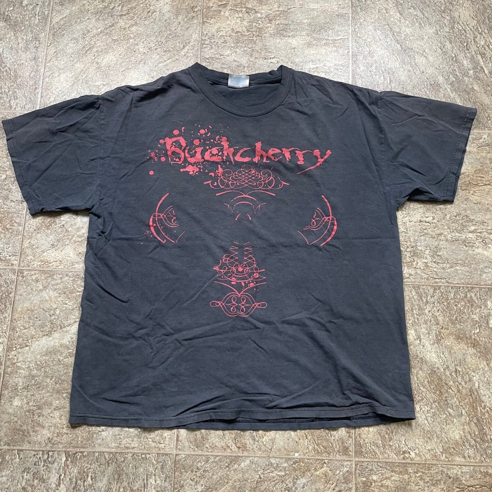 Vintage Buckcherry Tour 09 T-Shirt Mens XL Black Hanes Heavyweight Concert Tee